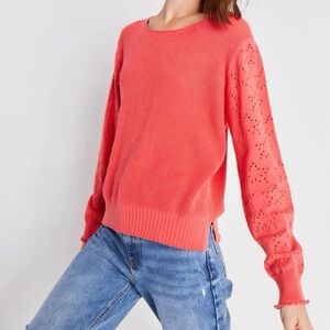 Lisaโ Todd Cotton Deets Sweater Coral XL